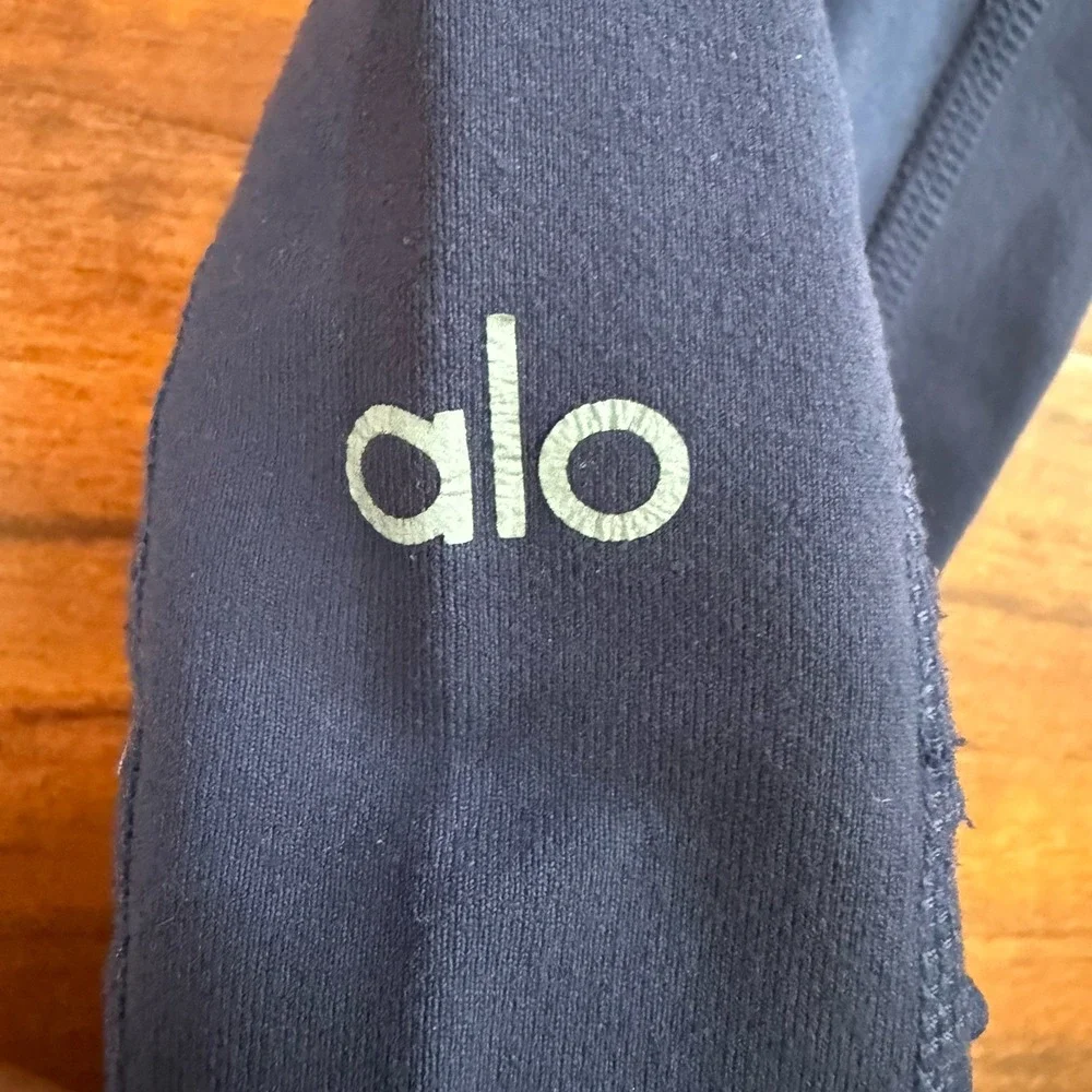 Alo Yoga Moto Leggings Women's Size XS Navy Blue High Waisted Full Length